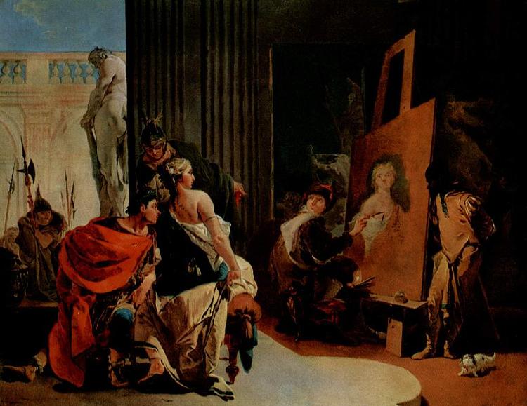 Giovanni Battista Tiepolo Alexander der GroBe und Campaspe im Atelier des Apelles oil painting image